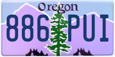 OR license plate 886PUI