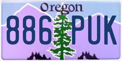 OR license plate 886PUK