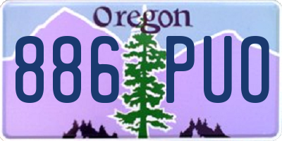 OR license plate 886PUO