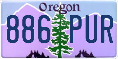 OR license plate 886PUR