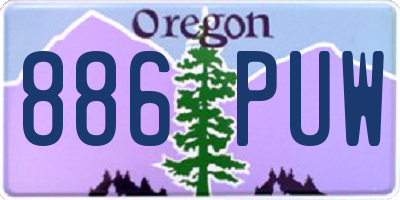 OR license plate 886PUW