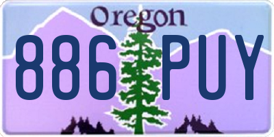 OR license plate 886PUY