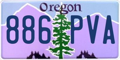 OR license plate 886PVA
