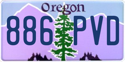 OR license plate 886PVD