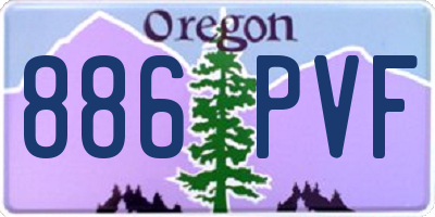 OR license plate 886PVF