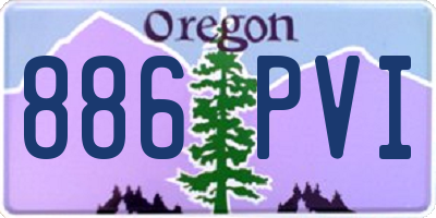 OR license plate 886PVI