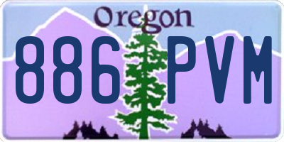 OR license plate 886PVM