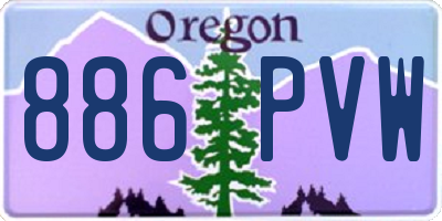 OR license plate 886PVW