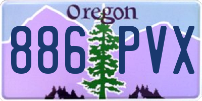 OR license plate 886PVX