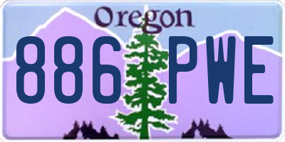 OR license plate 886PWE
