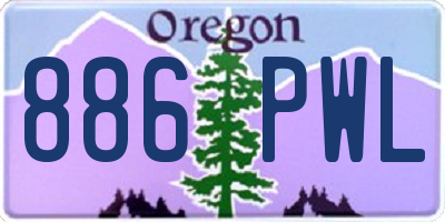 OR license plate 886PWL