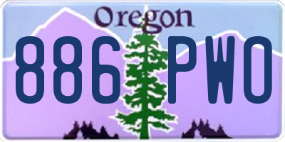 OR license plate 886PWO