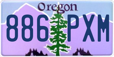 OR license plate 886PXM