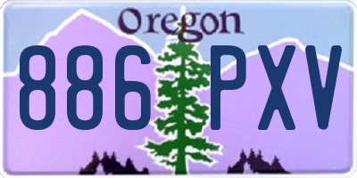 OR license plate 886PXV