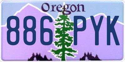 OR license plate 886PYK