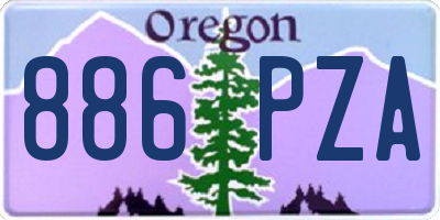 OR license plate 886PZA