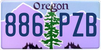 OR license plate 886PZB