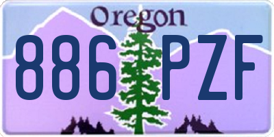 OR license plate 886PZF