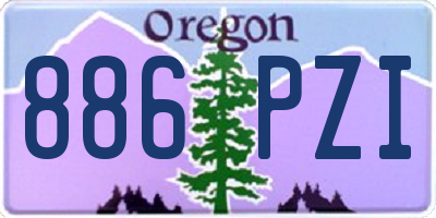 OR license plate 886PZI