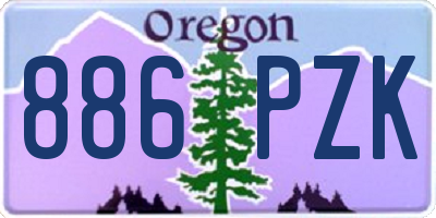 OR license plate 886PZK