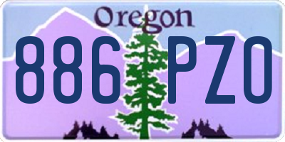 OR license plate 886PZO