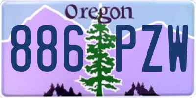 OR license plate 886PZW
