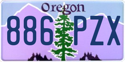 OR license plate 886PZX