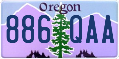 OR license plate 886QAA