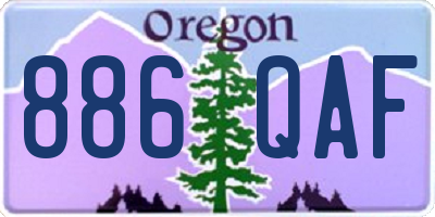 OR license plate 886QAF