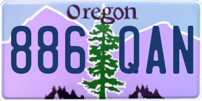 OR license plate 886QAN
