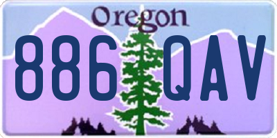 OR license plate 886QAV
