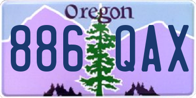 OR license plate 886QAX