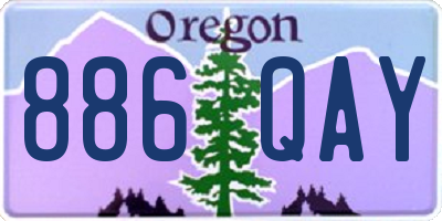 OR license plate 886QAY