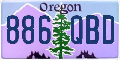 OR license plate 886QBD