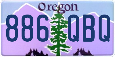 OR license plate 886QBQ