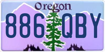 OR license plate 886QBY