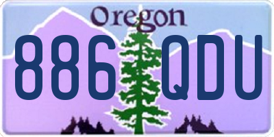 OR license plate 886QDU