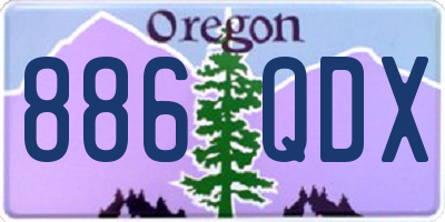 OR license plate 886QDX