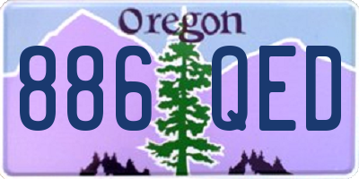 OR license plate 886QED