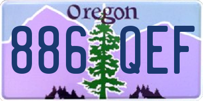 OR license plate 886QEF