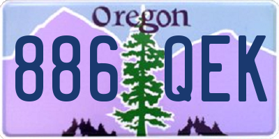 OR license plate 886QEK