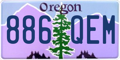 OR license plate 886QEM