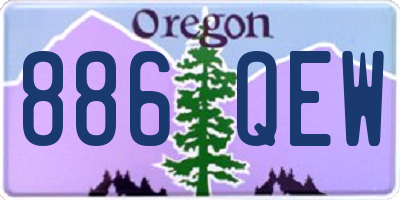 OR license plate 886QEW