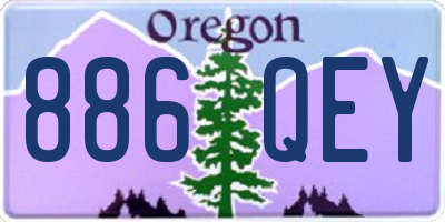 OR license plate 886QEY