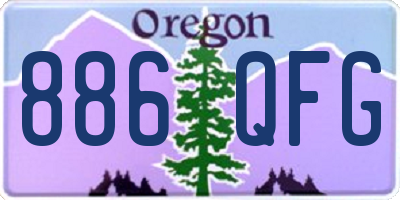 OR license plate 886QFG