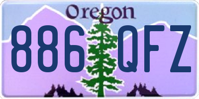 OR license plate 886QFZ