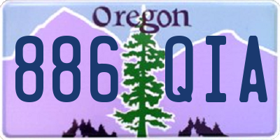 OR license plate 886QIA