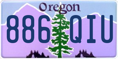 OR license plate 886QIU