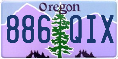 OR license plate 886QIX