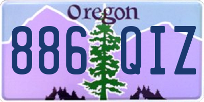 OR license plate 886QIZ